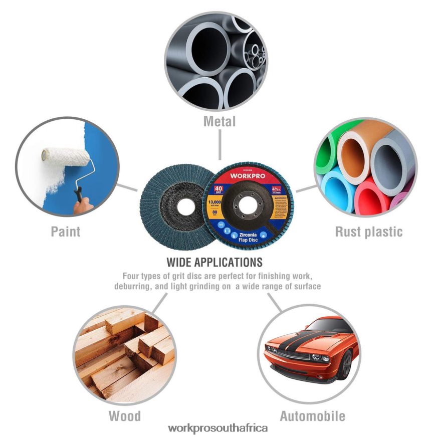 ZA WORKPRO 20 Pcs Flap Discs Zirconia Abrasive Grinding Wheel and Flap Sanding Disc Useful 4B8V2T209 Tool