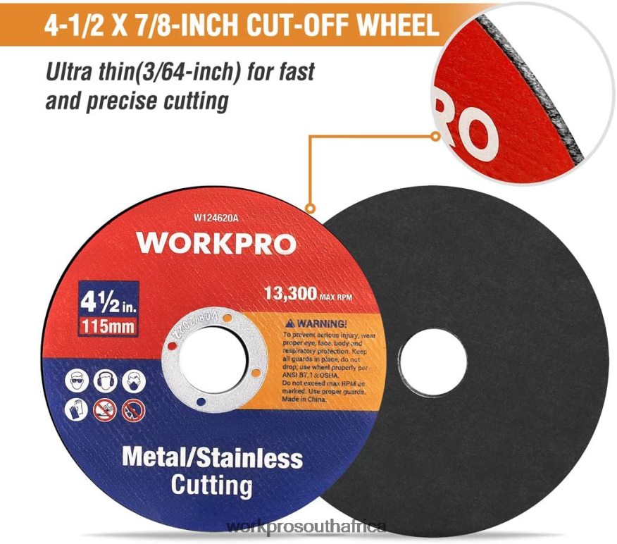ZA WORKPRO 20 Pcs Metal Stainless Cut-Off Wheels Thin Metal Cutting Disc for Angle Grinder Useful 4B8V2T195 Tool