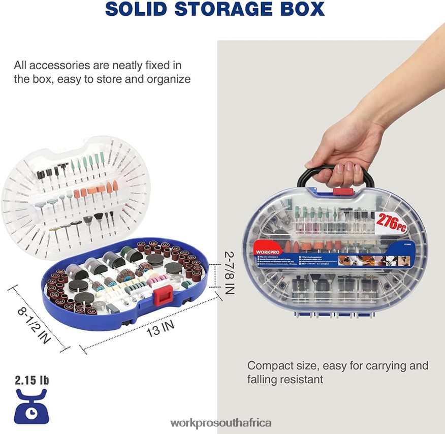 ZA WORKPRO 276 Pcs Rotary Tool Accessories Kit Cutting Carving and Polishing Universal Fitment Morden 4B8V2T191 Tool