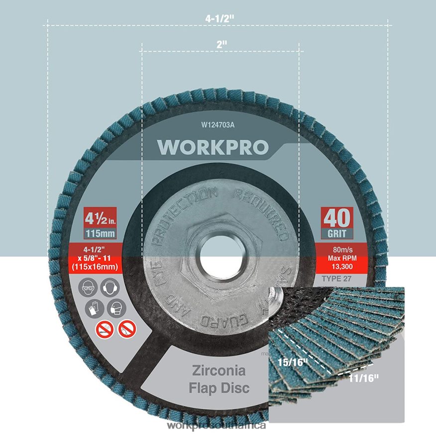 ZA WORKPRO 5 Pack Zirconia Flap Disc, Angle Grinder Sanding Disc, 4-1/2 inch Grinding Wheels Useful 4B8V2T206 Tool