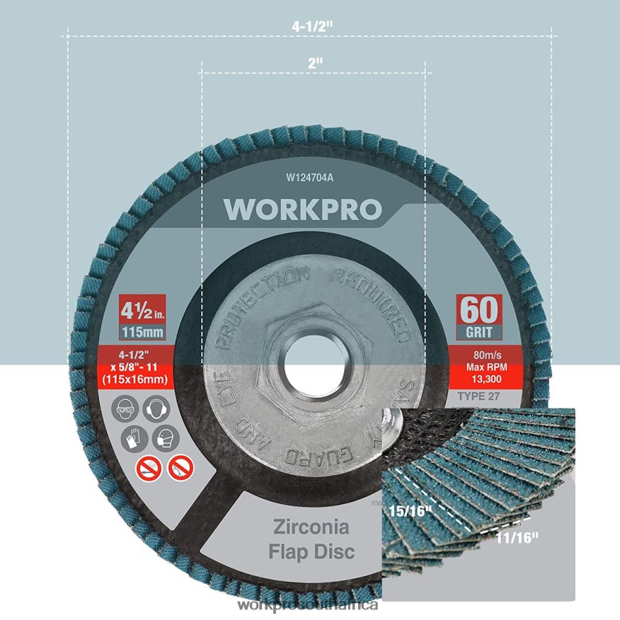 ZA WORKPRO 5 Pack Zirconia Flap Disc, Angle Grinder Sanding Disc, 4-1/2 inch Grinding Wheels Useful 4B8V2T206 Tool