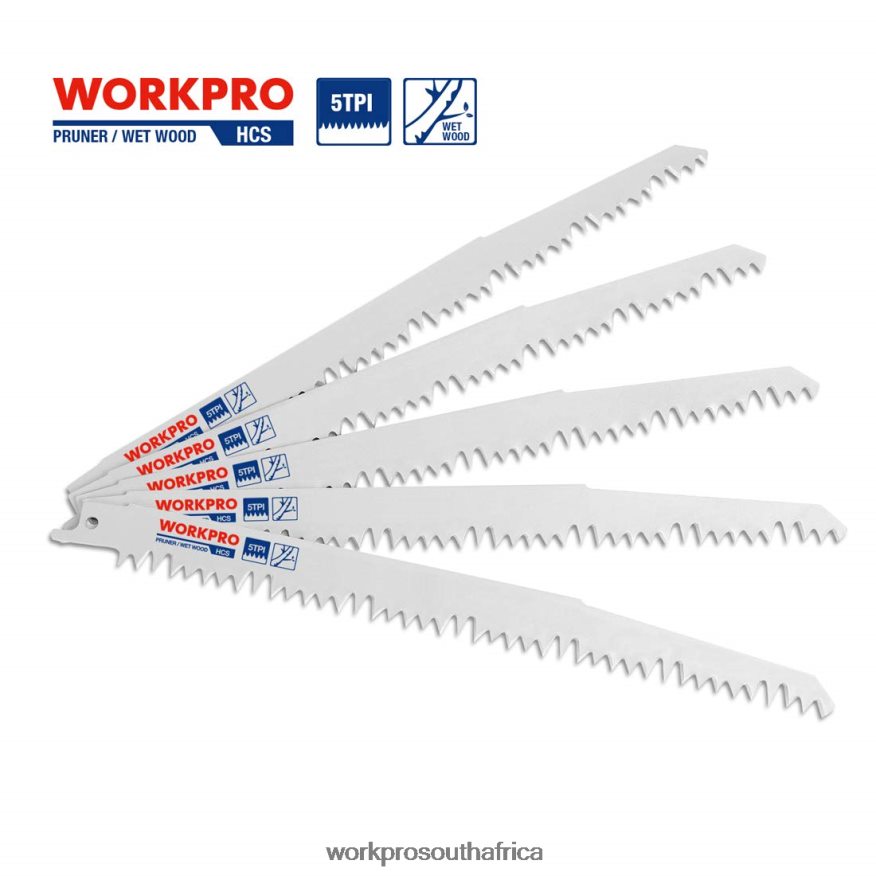 ZA WORKPRO 5 Pcs 9-Inch Wood Pruning Reciprocating Saw Blade Set Helpful 4B8V2T208 Tool