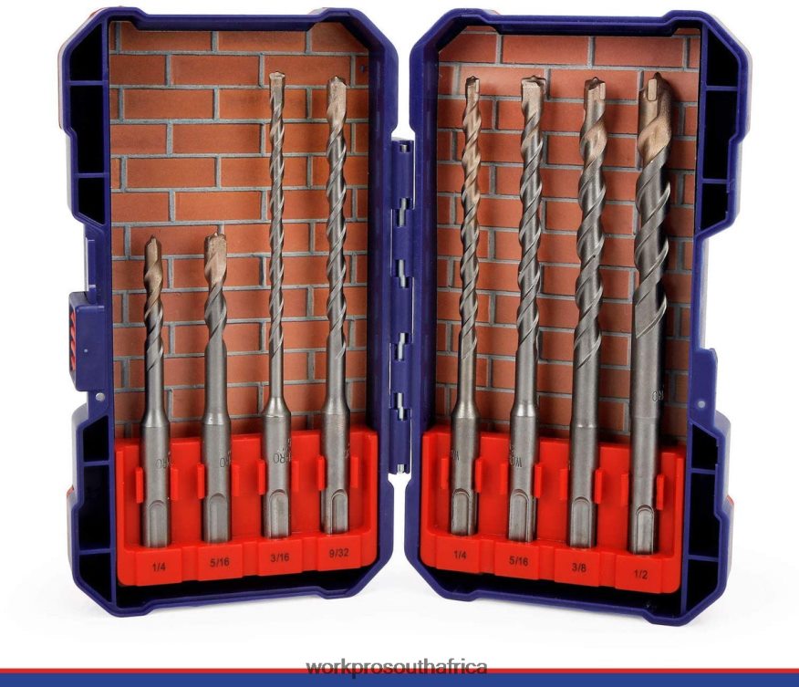 ZA WORKPRO 8 Pcs SDS-plus Drill Bit Set, Carbide Tip, SDS+ Rotary Hammer Drill Bit Set with Storage Case for Brick, Cement, Stone & Concrete Useful 4B8V2T205 Tool