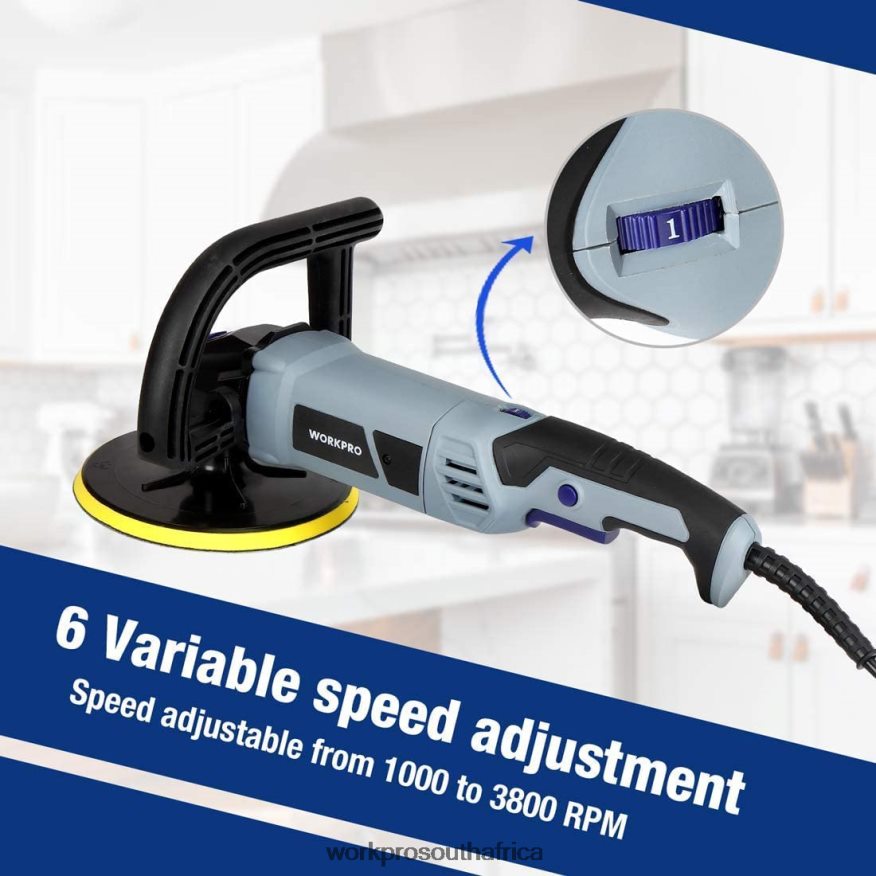 ZA WORKPRO Detachable Handle Buffer Polisher with Accessories Helpful 4B8V2T231 Tool