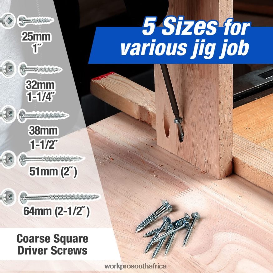 ZA WORKPRO Plastic Plugs Coarse Square Driver Screws Pocket Hole Jig Kit Morden 4B8V2T201 Tool