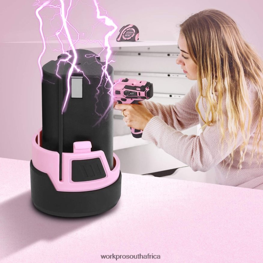 ZA WORKPRO 12V Lithium-ion Replacement Battery for 12V Cordless Drill Driver Pink 4B8V2T223 Tool