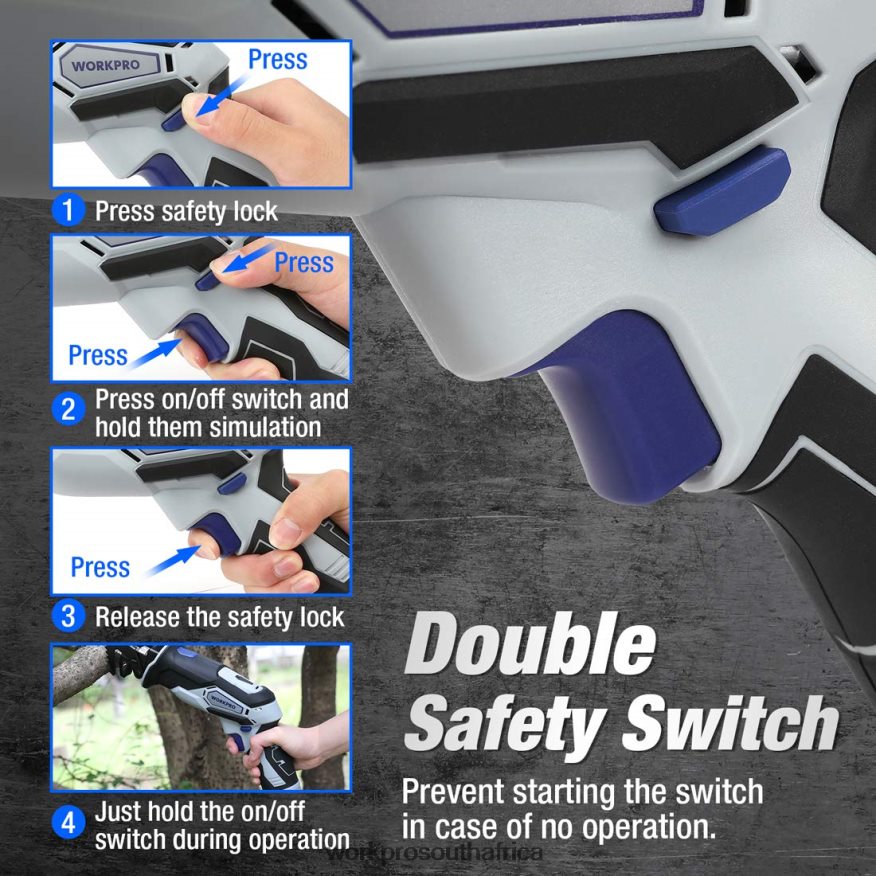 ZA WORKPRO 12V Cordless Reciprocating Saw with Clamping Jaw Useful 4B8V2T185 Tool