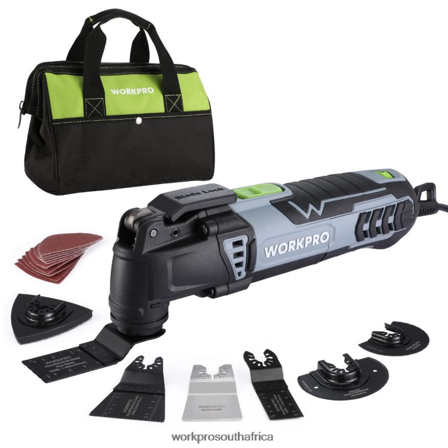ZA WORKPRO 3.0 Amp Corded Quick-Lock Replaceable Oscillating Saw with 7 Variable Speed 3 Oscillation Angle, 17pcs Saw Accessories, and Carrying Bag Useful 4B8V2T230 Tool