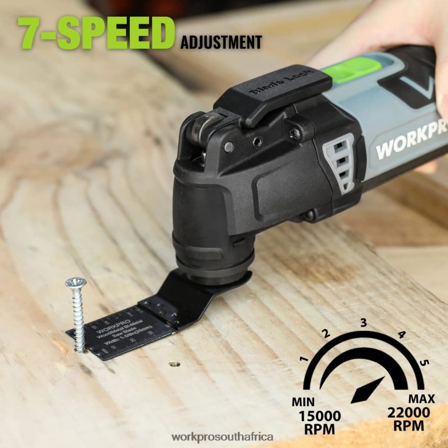 ZA WORKPRO 3.0 Amp Corded Quick-Lock Replaceable Oscillating Saw with 7 Variable Speed 3 Oscillation Angle, 17pcs Saw Accessories, and Carrying Bag Useful 4B8V2T230 Tool