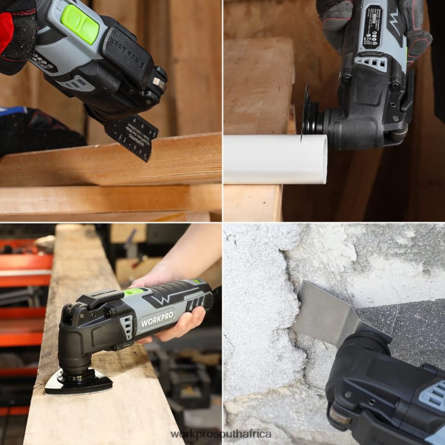 ZA WORKPRO 3.0 Amp Corded Quick-Lock Replaceable Oscillating Saw with 7 Variable Speed 3 Oscillation Angle, 17pcs Saw Accessories, and Carrying Bag Useful 4B8V2T230 Tool