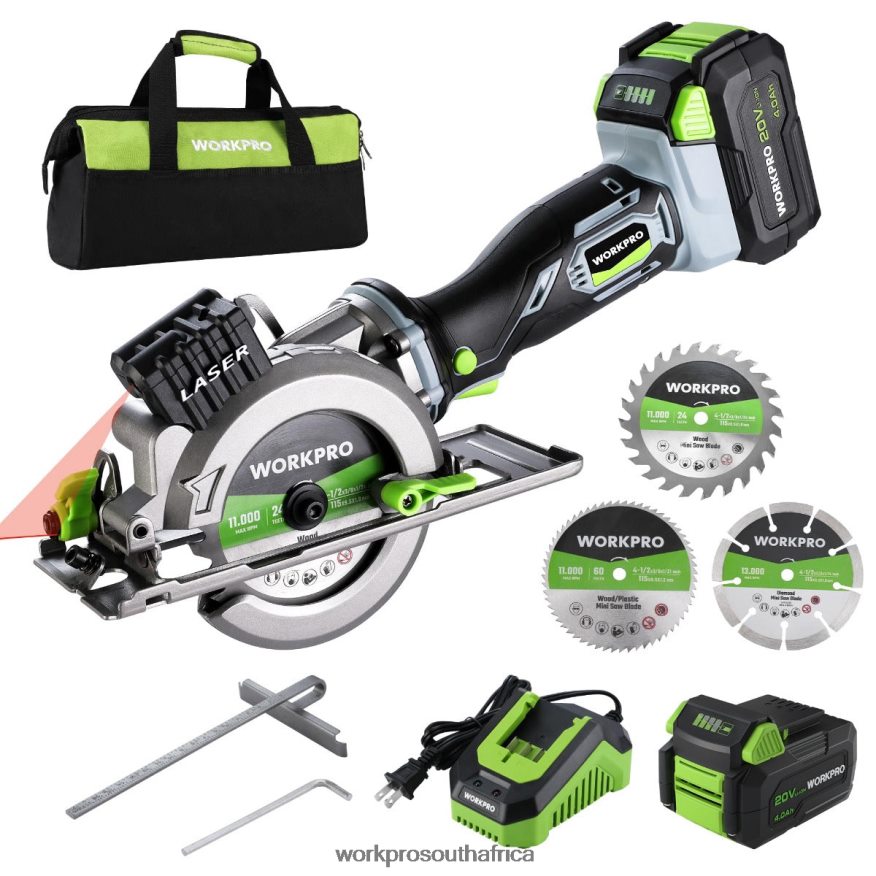 ZA WORKPRO Compact Cordless Mini Circular Saw, 20V 4.0Ah Battery, Fast Charger, 3 Saw Blades, 4500RPM Helpful 4B8V2T186 Tool