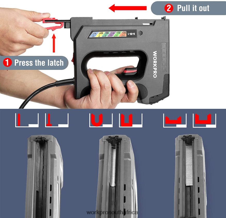 ZA WORKPRO 110V 6 in 1 Electric Stapler Tacker for DIY Project of Woodworking Useful 4B8V2T167 Tool