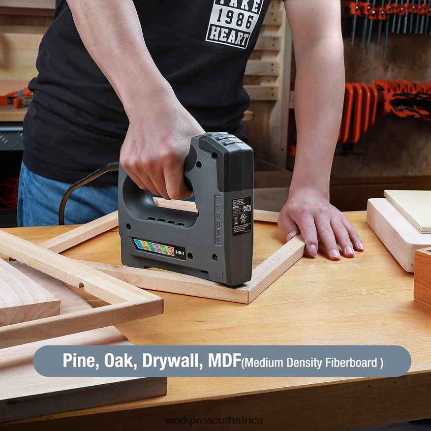 ZA WORKPRO 110V 6 in 1 Electric Stapler Tacker for DIY Project of Woodworking Useful 4B8V2T167 Tool