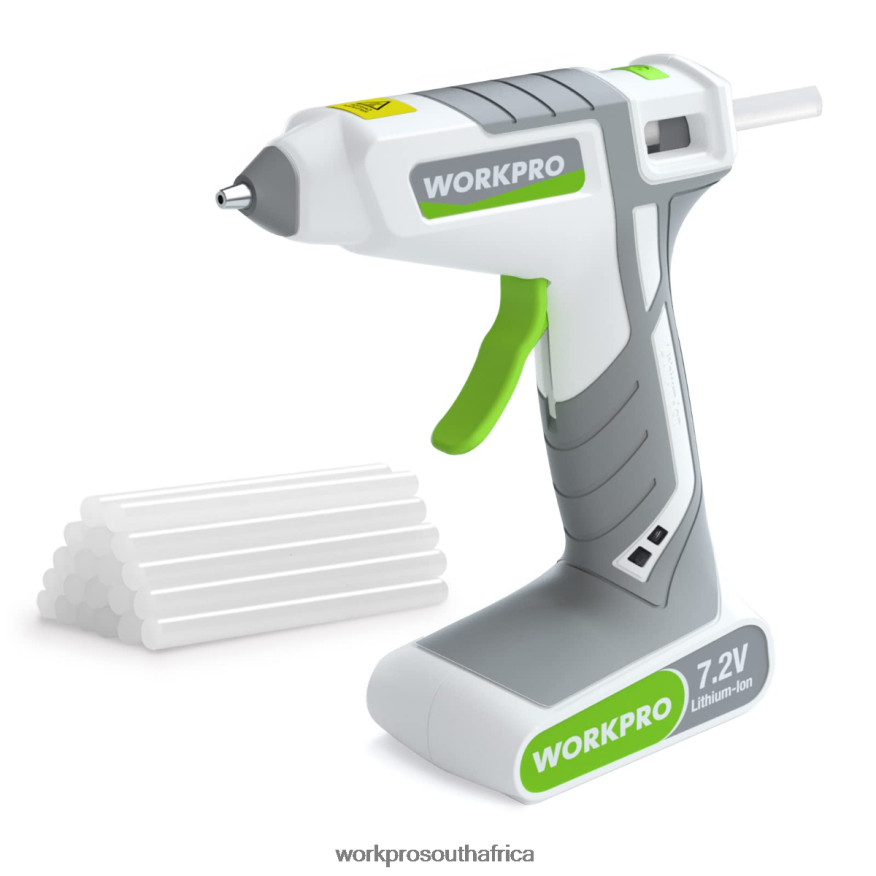 ZA WORKPRO 7.2V Cordless Hot Melt Glue Gun Kit Pink/White 4B8V2T164 Tool