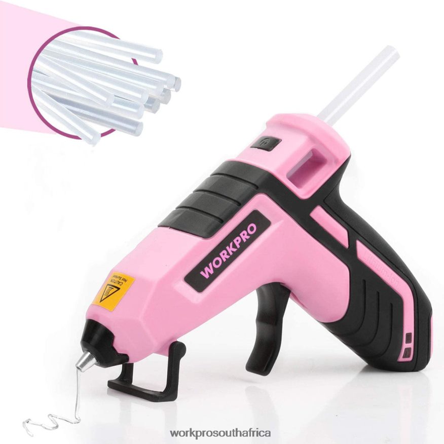 ZA WORKPRO Cordless Melt Fast Preheating Mini Glue Gun with 20 PCS Premium Glue Stick Blue/Pink 4B8V2T163 Tool