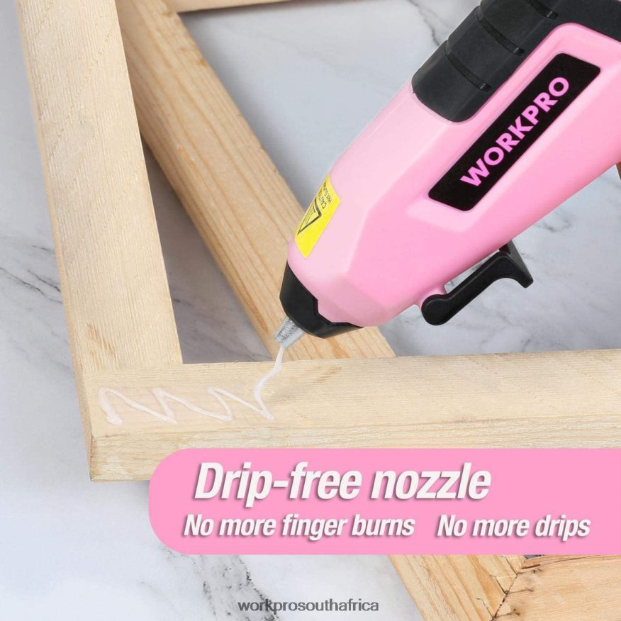 ZA WORKPRO Cordless Melt Fast Preheating Mini Glue Gun with 20 PCS Premium Glue Stick Blue/Pink 4B8V2T163 Tool