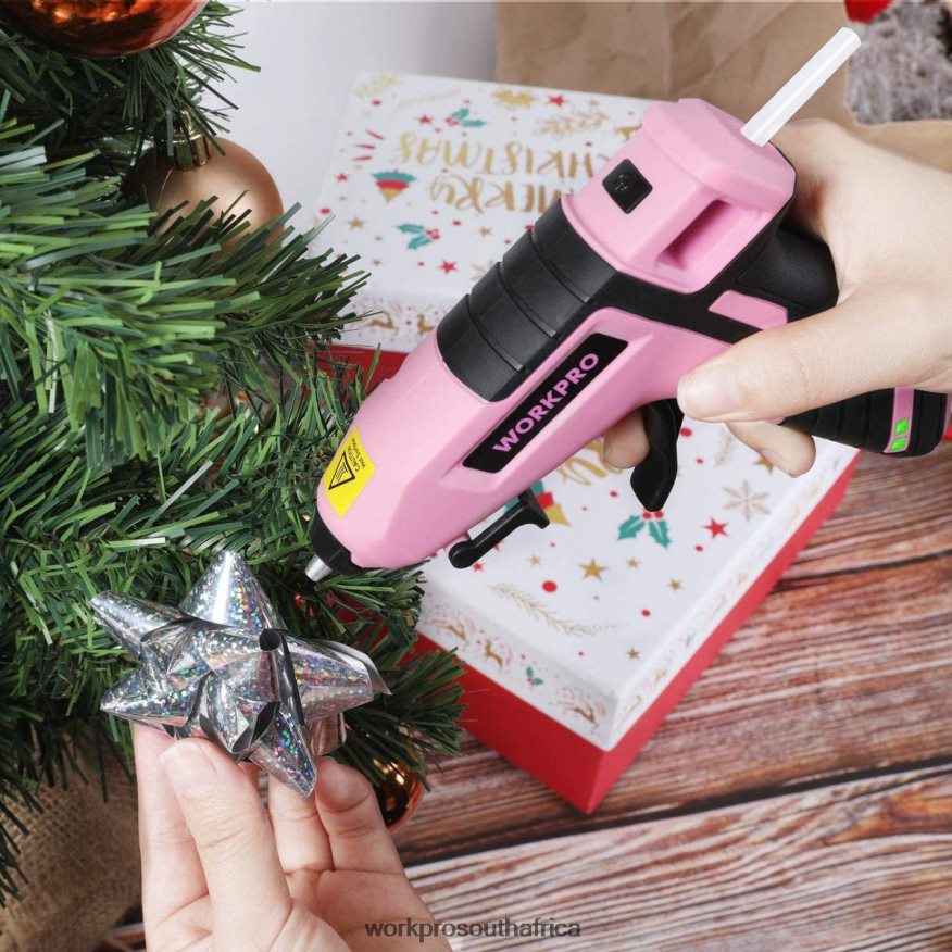 ZA WORKPRO Cordless Melt Fast Preheating Mini Glue Gun with 20 PCS Premium Glue Stick Blue/Pink 4B8V2T163 Tool