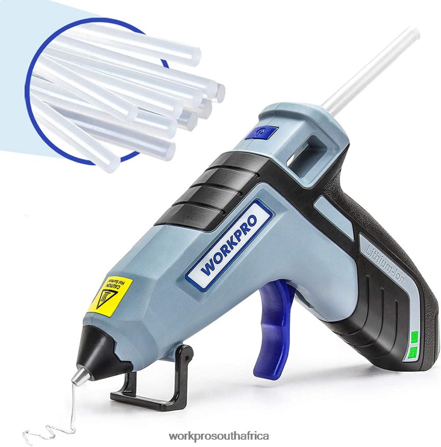 ZA WORKPRO Cordless Melt Fast Preheating Mini Glue Gun with 20 PCS Premium Glue Stick Blue/Pink 4B8V2T163 Tool