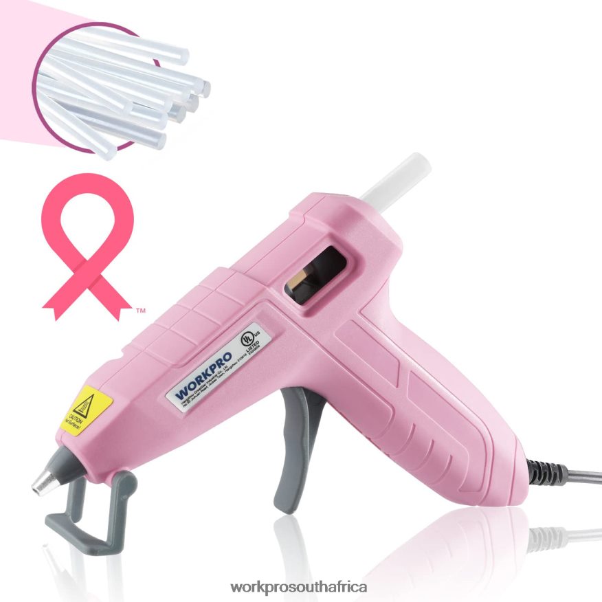 ZA WORKPRO Mini Hot Glue Gun Kit with 20 Pcs Hot Glue Sticks Pink/White 4B8V2T162 Tool