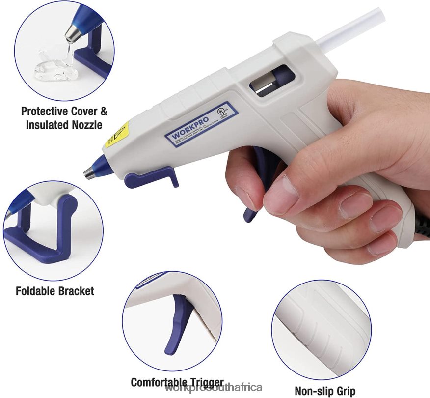 ZA WORKPRO Mini Hot Glue Gun Kit with 20 Pcs Hot Glue Sticks Pink/White 4B8V2T162 Tool