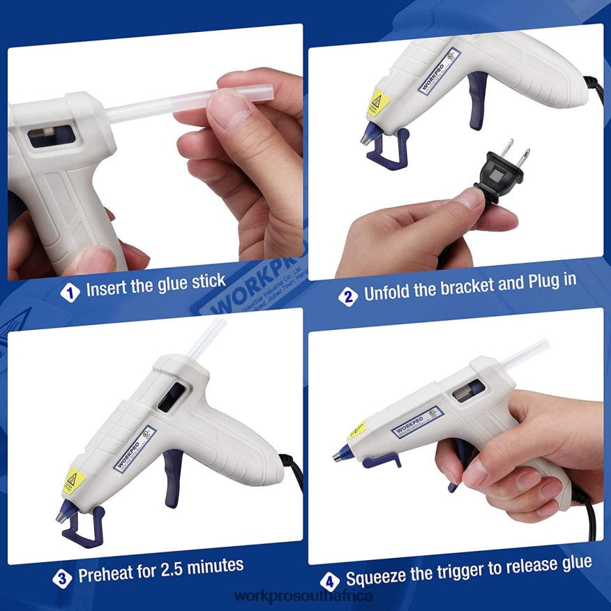ZA WORKPRO Mini Hot Glue Gun Kit with 20 Pcs Hot Glue Sticks Pink/White 4B8V2T162 Tool