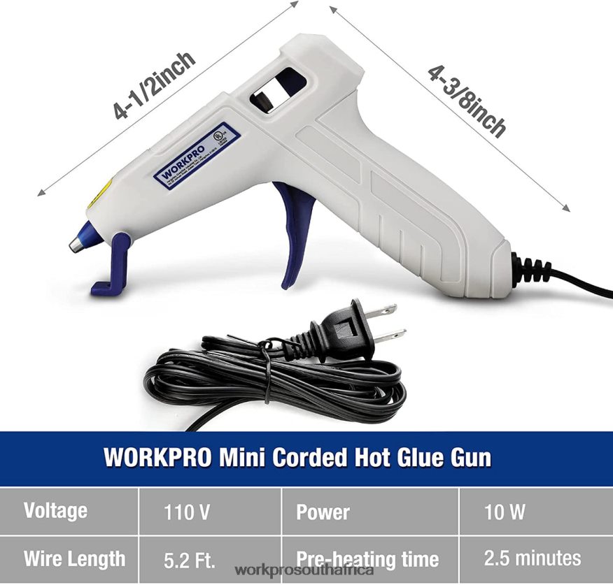 ZA WORKPRO Mini Hot Glue Gun Kit with 20 Pcs Hot Glue Sticks Pink/White 4B8V2T162 Tool