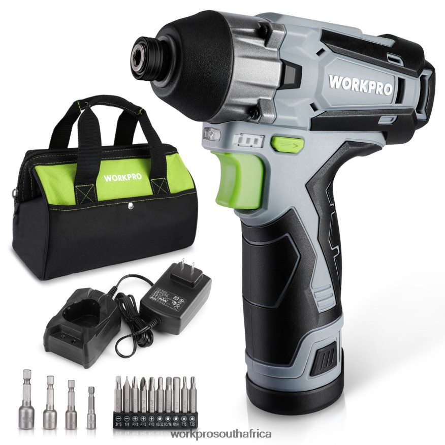 ZA WORKPRO 12V Cordless Impact Driver Kit, Hex Electric Impact Drill/Driver Set with 2.0Ah Lithium-ion Battery New 4B8V2T190 Tool