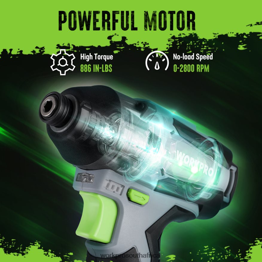 ZA WORKPRO 12V Cordless Impact Driver Kit, Hex Electric Impact Drill/Driver Set with 2.0Ah Lithium-ion Battery New 4B8V2T190 Tool