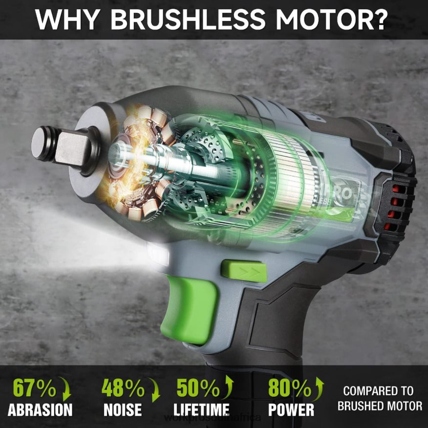ZA WORKPRO 20V Cordless Impact Wrench, with 4.0 Ah Battery, Fast Charger, 4 Impact Sockets and Storage Case Morden 4B8V2T188 Tool