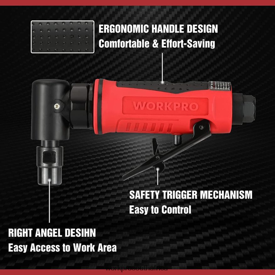 ZA WORKPRO Air Angle Die Grinder 1/4-Inch Pneumatic Right Angle Die Grinder Set Morden 4B8V2T180 Tool