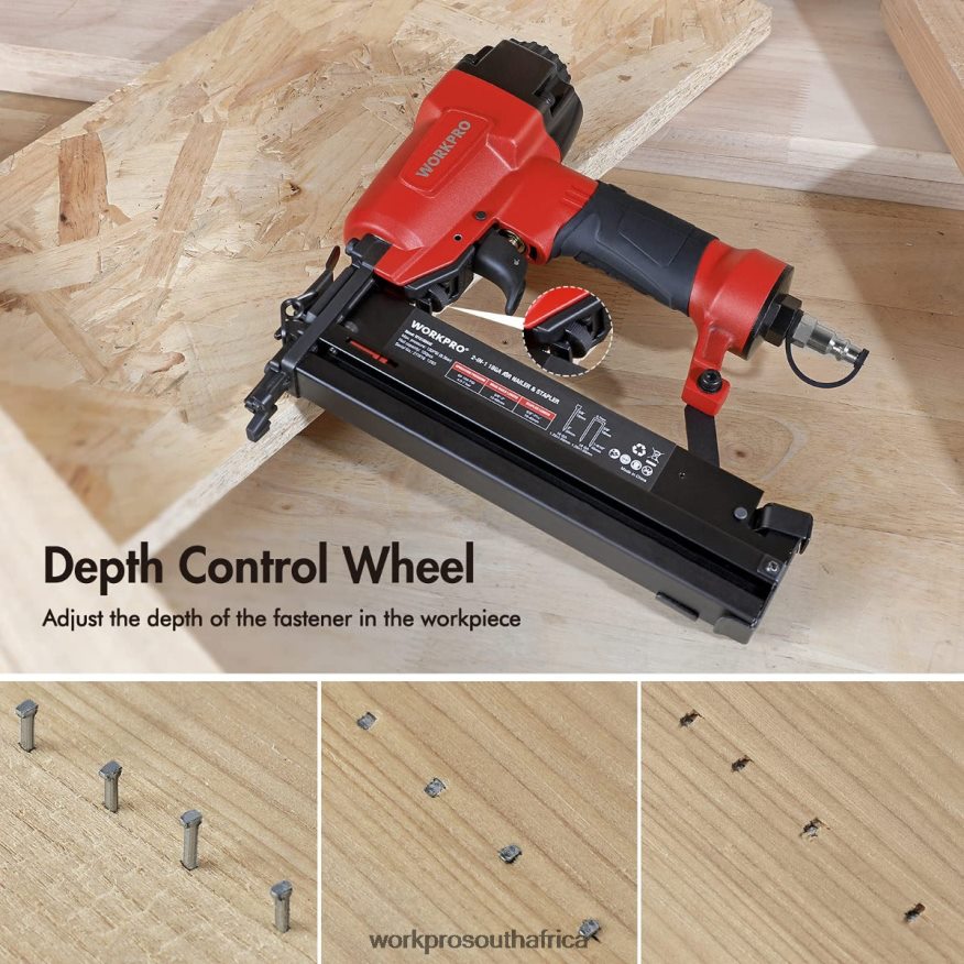 ZA WORKPRO Pneumatic 2 in 1 Brad Nailer with 400pcs Nails/ 300 Pcs Staples Morden 4B8V2T181 Tool