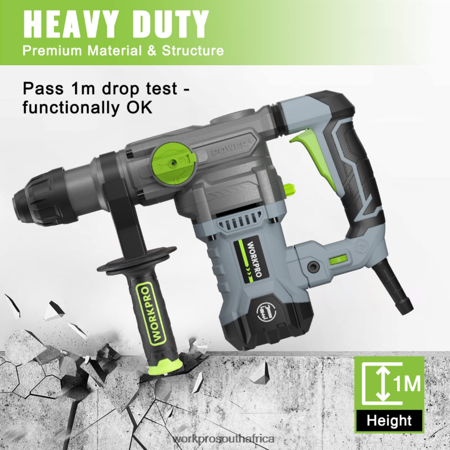 ZA WORKPRO 12.5AMP 1-1/4 Inch Premium SDS-Plus Rotary Hammer Drill, Heavy Duty Corded Version Helpful 4B8V2T179 Tool