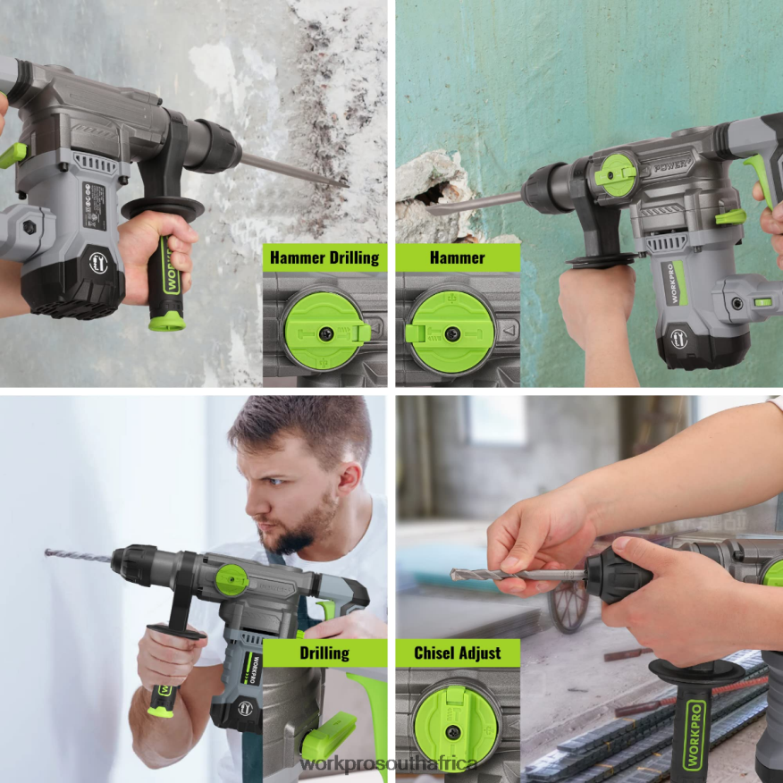ZA WORKPRO 12.5AMP 1-1/4 Inch Premium SDS-Plus Rotary Hammer Drill, Heavy Duty Corded Version Helpful 4B8V2T179 Tool