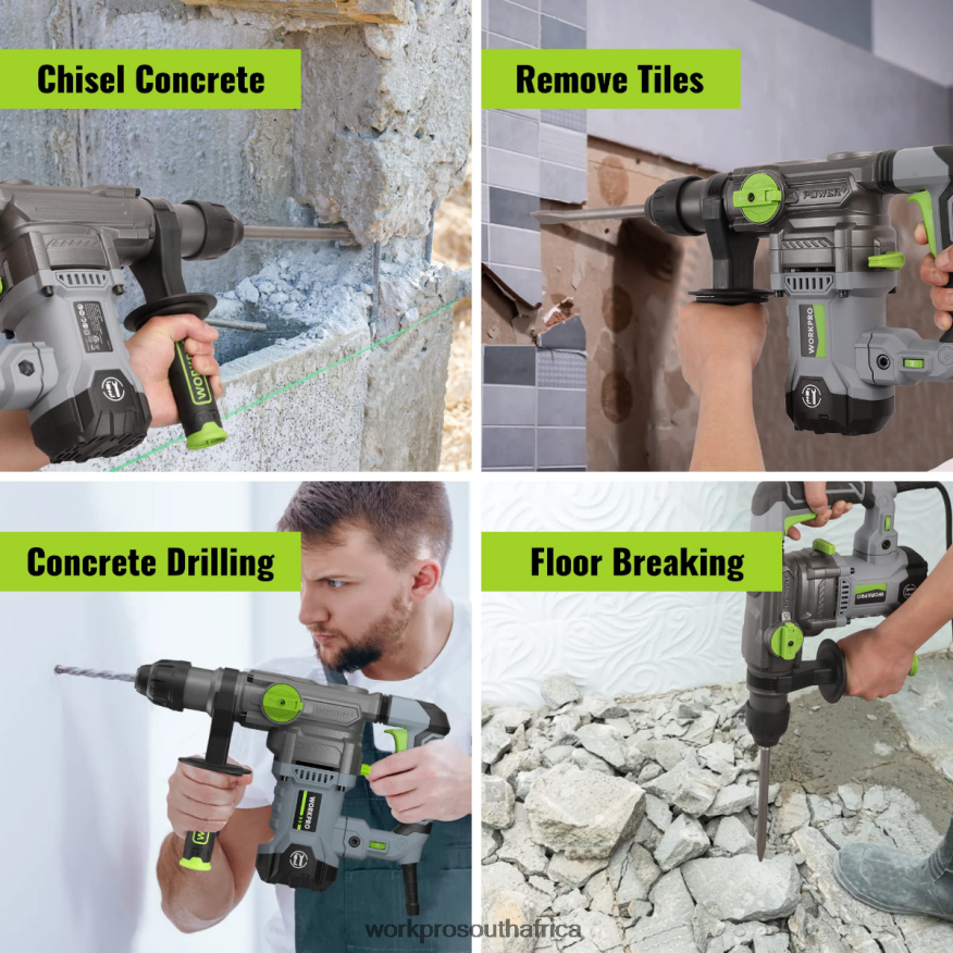 ZA WORKPRO 12.5AMP 1-1/4 Inch Premium SDS-Plus Rotary Hammer Drill, Heavy Duty Corded Version Helpful 4B8V2T179 Tool