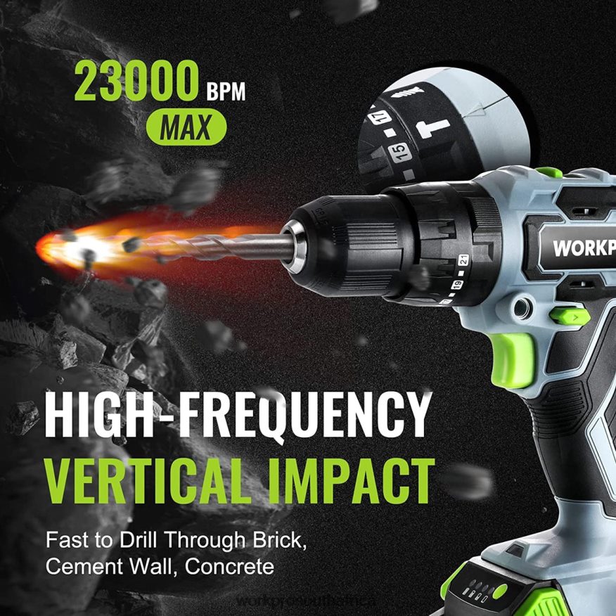 ZA WORKPRO 20V Max Cordless Drill Driver Set, Electric Power Impact Drill Tool with 102 Pieces Accessories, 2 x 2.0Ah Li-ion Batteries with Fast Charger Useful 4B8V2T170 Tool