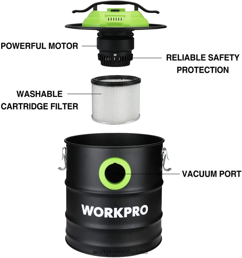 ZA WORKPRO 5.2 Gallon Ash Vacuum, 5.5 Peak Horsepower Ash Vac Cleaner with HEPA Filter Helpful 4B8V2T212 Tool