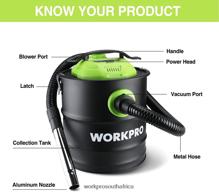 ZA WORKPRO 5.2 Gallon Ash Vacuum, 5.5 Peak Horsepower Ash Vac Cleaner with HEPA Filter Helpful 4B8V2T212 Tool
