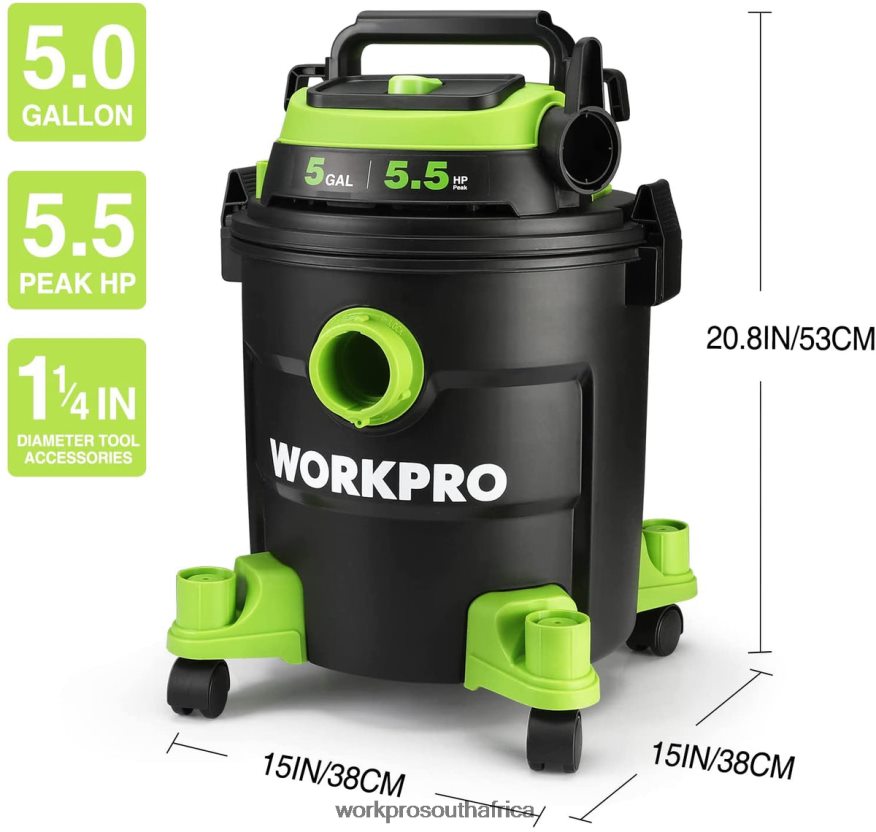 ZA WORKPRO 5 Gallon Shop Vacuum, 5.5 Peak Horsepower Shop-Vac Cleaner with HEPA Filter, Hose, and Accessories Morden 4B8V2T214 Tool