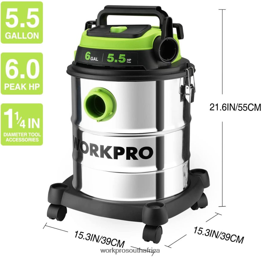 ZA WORKPRO 6 Gallon Wet/Dry Shop Vacuum with HEPA Filter, Hose and Accessories for Home/Jobsite Dust Collection Morden 4B8V2T213 Tool