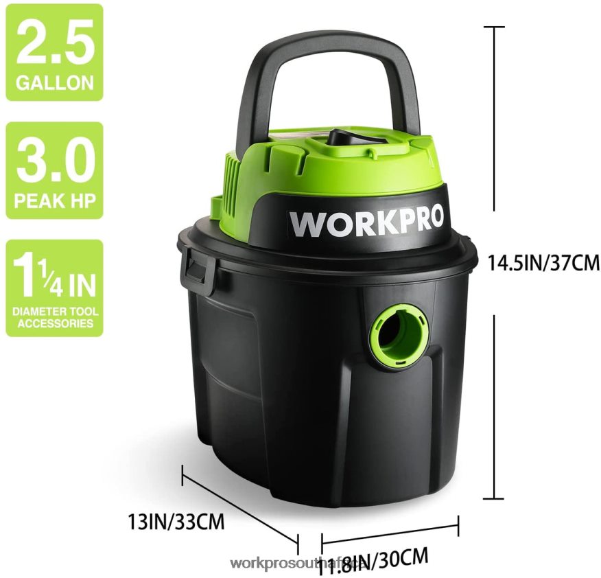 ZA WORKPRO Wet/Dry Vacuum 2.5 Gallon 3 Peak Horsepower, Portable Shop Vacuum Cleaner for Home Useful 4B8V2T216 Tool