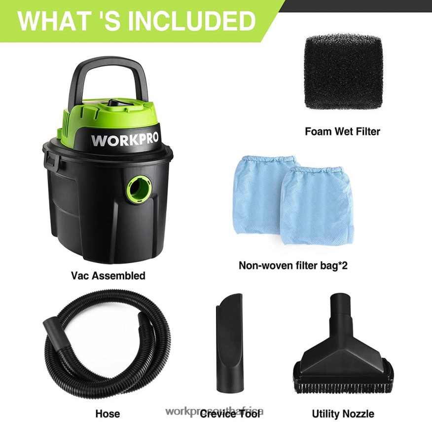 ZA WORKPRO Wet/Dry Vacuum 2.5 Gallon 3 Peak Horsepower, Portable Shop Vacuum Cleaner for Home Useful 4B8V2T216 Tool