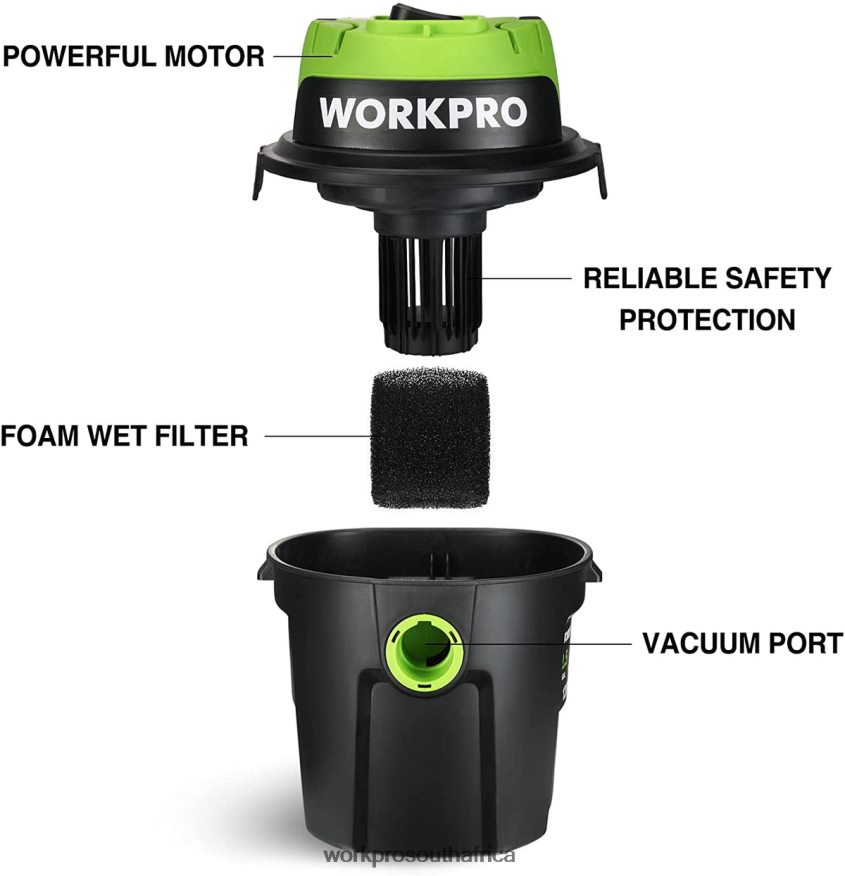 ZA WORKPRO Wet/Dry Vacuum 2.5 Gallon 3 Peak Horsepower, Portable Shop Vacuum Cleaner for Home Useful 4B8V2T216 Tool