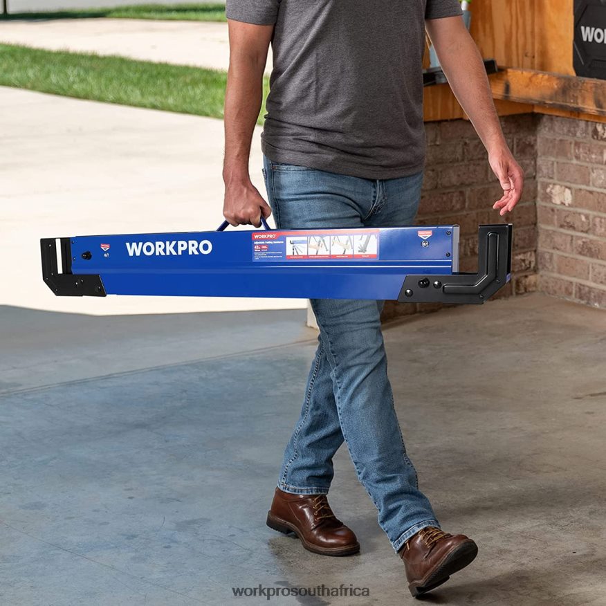 ZA WORKPRO 2 Pcs Folding Sawhorse Adjustable Heavy Duty Saw horse with 2x4 Support Arms, 3000 lbs Load Capacity, 24-32 inch Height Adjustable Legs, Pivoting Feet & Support Pegs New 4B8V2T35 Storage