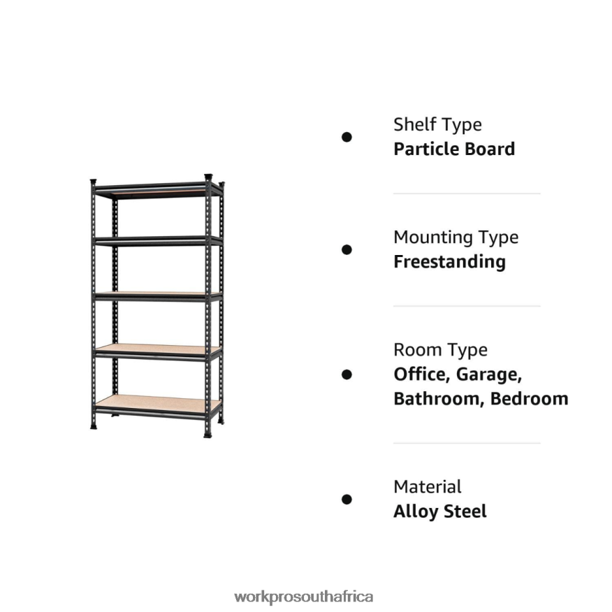 ZA WORKPRO 5-Tier Adjustable Metal Rack Storage Heavy Duty Shelving Unit, 4000 lbs Load Capacity Morden 4B8V2T12 Storage