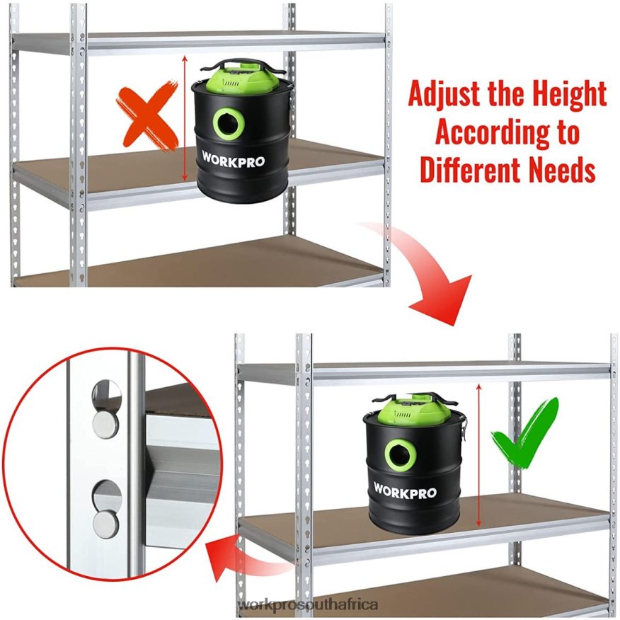 ZA WORKPRO 5-Tier Storage Shelving Unit, Adjustable Storage Rack Heavy Duty Aluminum Alloy Shelf Helpful 4B8V2T9 Storage