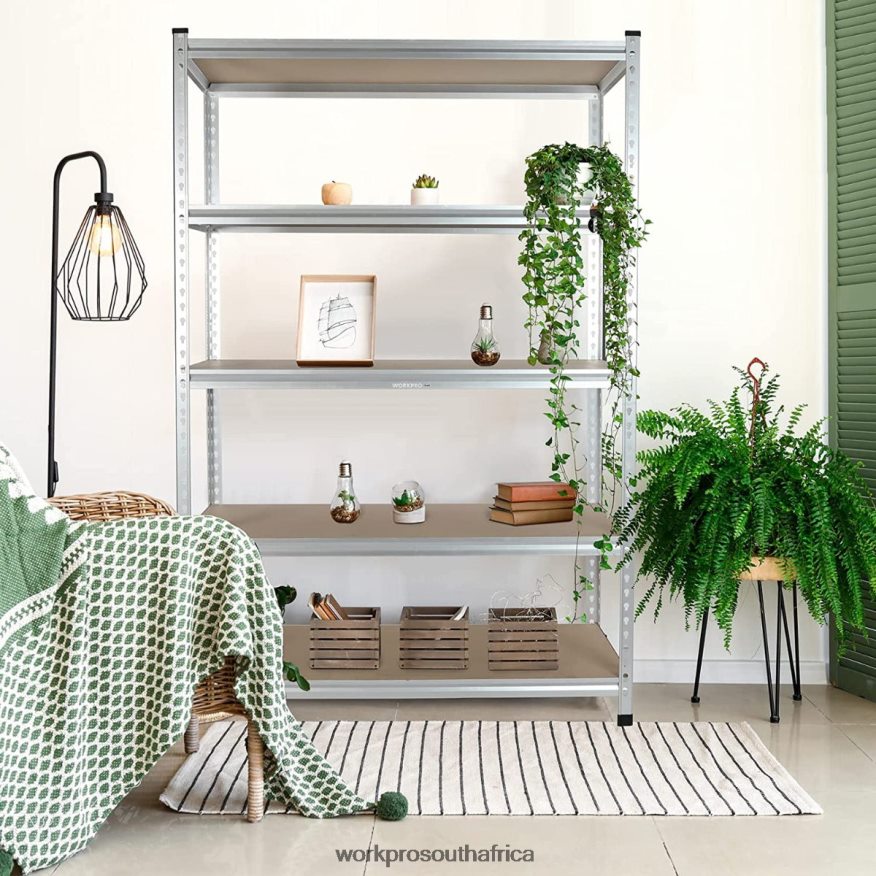 ZA WORKPRO 5-Tier Storage Shelving Unit, Adjustable Storage Rack Heavy Duty Aluminum Alloy Shelf Helpful 4B8V2T9 Storage