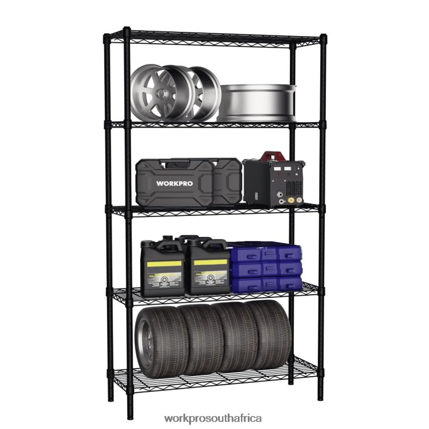 ZA WORKPRO 5-Tier Wire Shelving Unit Metal Storage Shelves Rack, Heavy Duty Utility Shelving Useful 4B8V2T11 Storage
