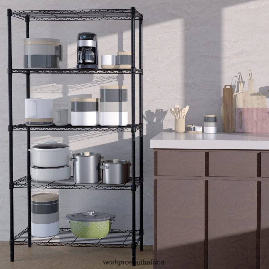 ZA WORKPRO 5-Tier Wire Shelving Unit Metal Storage Shelves Rack, Heavy Duty Utility Shelving Useful 4B8V2T11 Storage