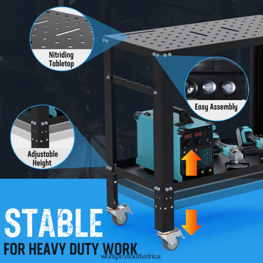 ZA WORKPRO Portable Welding Table, 1200 lbs Load Capacity, Nitriding Tabletop New 4B8V2T13 Storage
