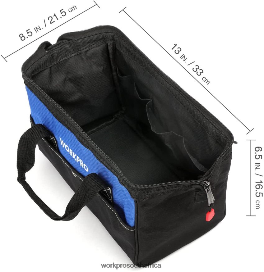 ZA WORKPRO 13-inch Wide Mouth Tool Tote Bag Useful 4B8V2T28 Storage